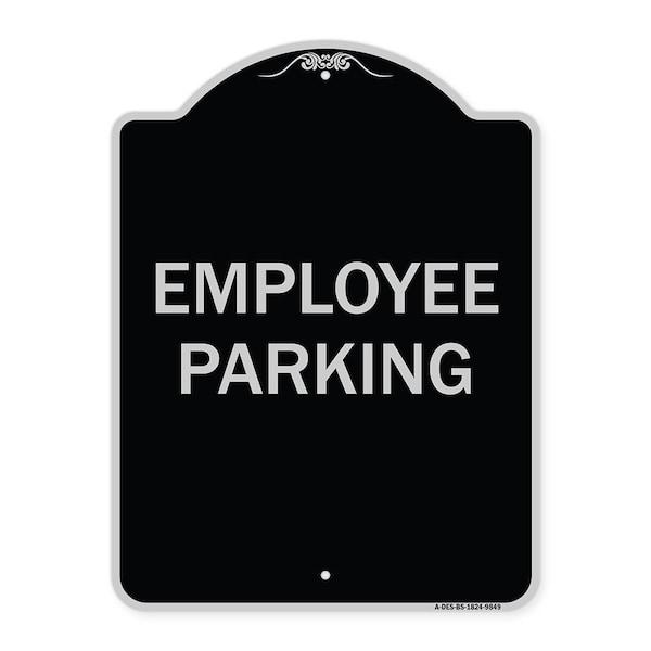 Signmission Designer Series Sign-Employee Parking, Black & Silver Heavy-Gauge Aluminum, 24" x 18", BS-1824-9849 A-DES-BS-1824-9849 - main